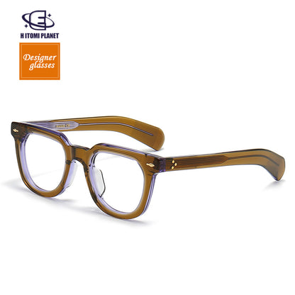 New 8.0mm Thick Acetate Glasses Frame | Irregular Design for High Prescription Lenses | Artistic Retro European Style