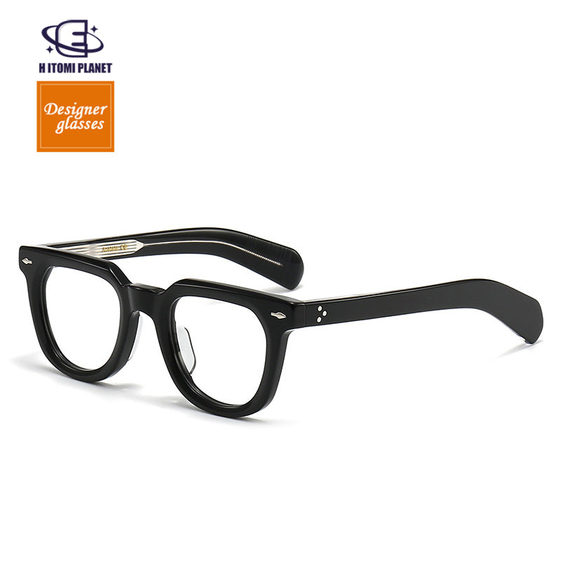 New 8.0mm Thick Acetate Glasses Frame | Irregular Design for High Prescription Lenses | Artistic Retro European Style