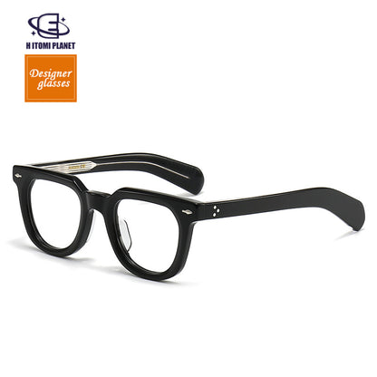 New 8.0mm Thick Acetate Glasses Frame | Irregular Design for High Prescription Lenses | Artistic Retro European Style