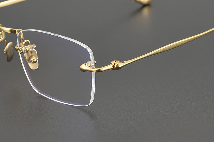 Chrome Hearts-Inspired rimless square glasses | Japanese Craftsmanship Pure Titanium Square Frames