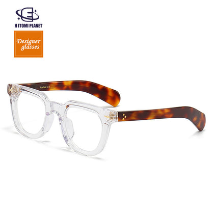 New 8.0mm Thick Acetate Glasses Frame | Irregular Design for High Prescription Lenses | Artistic Retro European Style