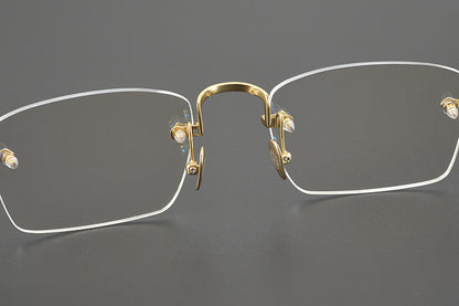 Chrome Hearts-Inspired rimless square glasses | Japanese Craftsmanship Pure Titanium Square Frames