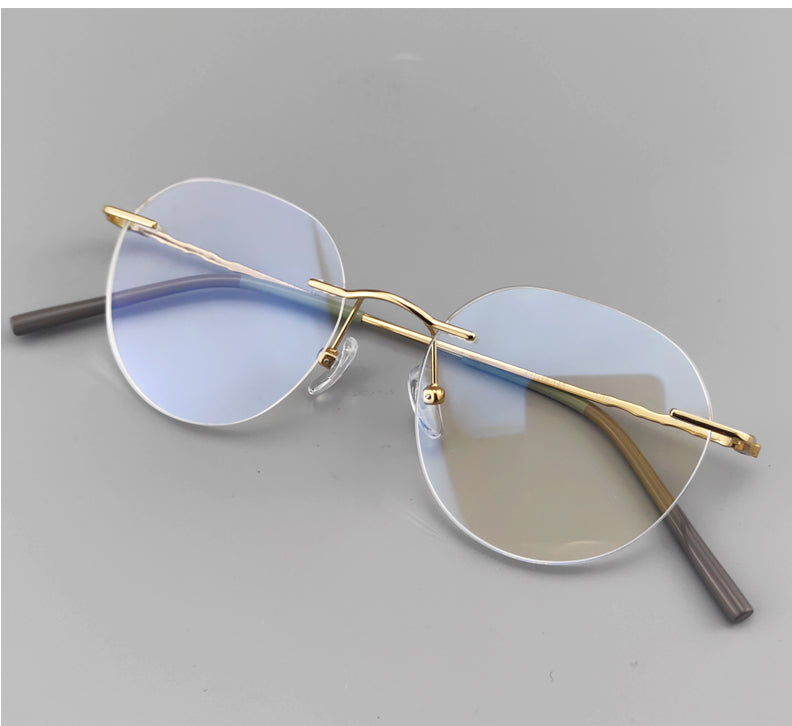 Japanese Style Frameless Glasses | Lightweight Pure Titanium Frame - EO-6682