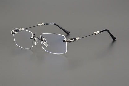 Chrome Hearts Rimless Titanium Glasses | Lightweight Square Frames for Men