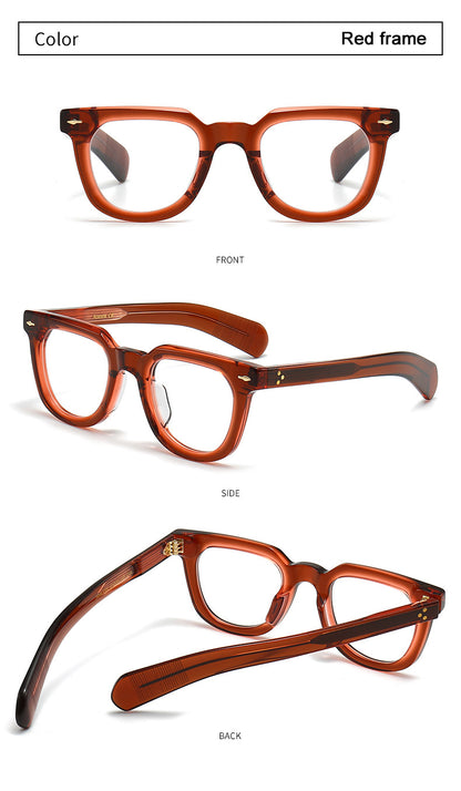 New 8.0mm Thick Acetate Glasses Frame | Irregular Design for High Prescription Lenses | Artistic Retro European Style