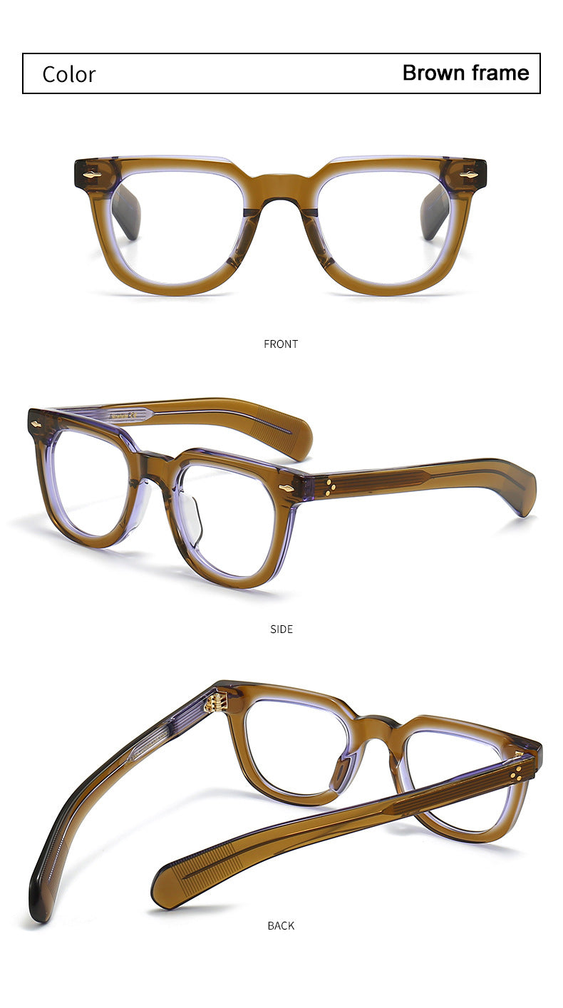 New 8.0mm Thick Acetate Glasses Frame | Irregular Design for High Prescription Lenses | Artistic Retro European Style