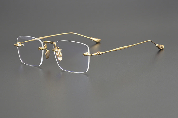 Chrome Hearts-Inspired rimless square glasses | Japanese Craftsmanship Pure Titanium Square Frames