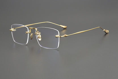 Chrome Hearts-Inspired rimless square glasses | Japanese Craftsmanship Pure Titanium Square Frames