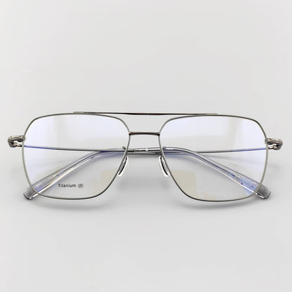 Pure Titanium Double Bridge Aviator Optical Eyeglass Frames - EO-808