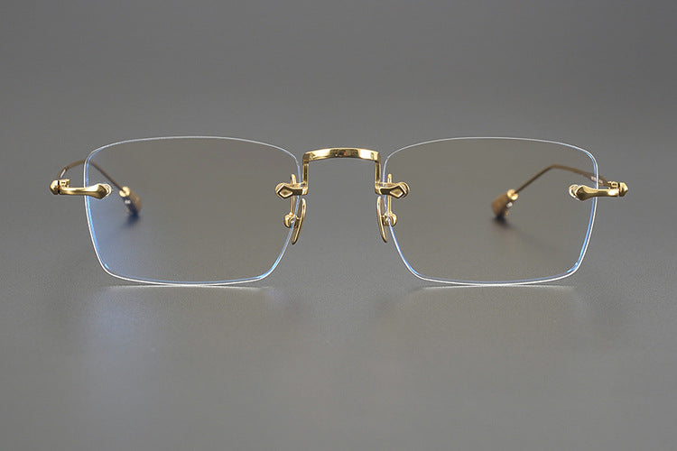 Chrome Hearts-Inspired rimless square glasses | Japanese Craftsmanship Pure Titanium Square Frames