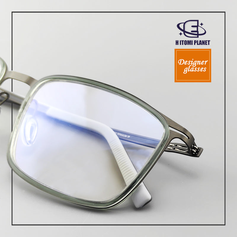 Rectangular Full-Frame Beta Titanium Glasses (EO-3021) - Lightweight, Screwless Design, Perfect for Smaller Faces