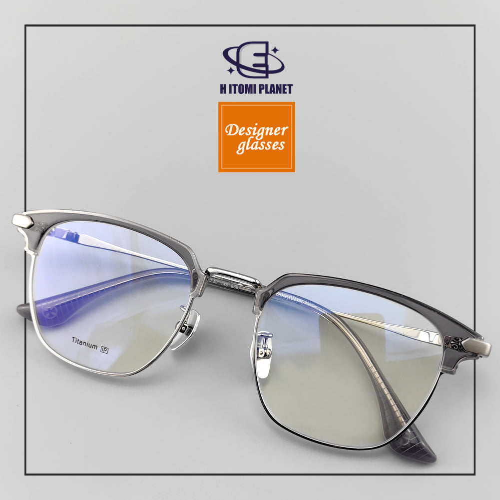 Browline Optical Glasses | Pure Titanium Frame with Acetate Design | HPGlasses EO-668