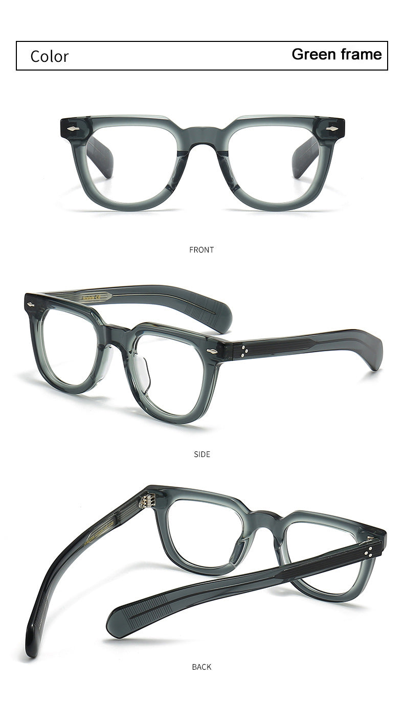 New 8.0mm Thick Acetate Glasses Frame | Irregular Design for High Prescription Lenses | Artistic Retro European Style