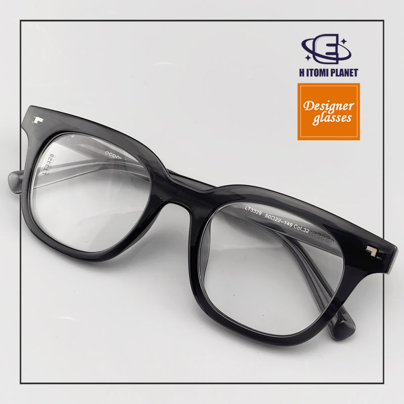 Chic Women's Designer Acetate Glasses – Bold Thick Frame, Stylish Wide Temples - EO-3328