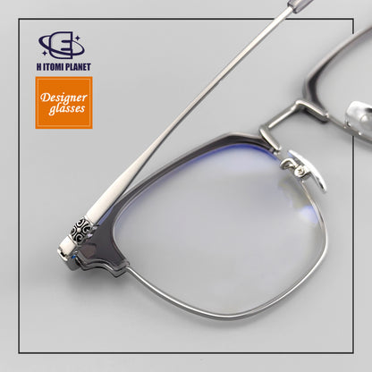 Browline Optical Glasses | Pure Titanium Frame with Acetate Design | HPGlasses EO-668