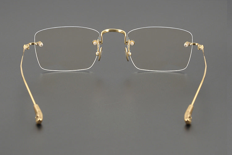 Chrome Hearts-Inspired rimless square glasses | Japanese Craftsmanship Pure Titanium Square Frames