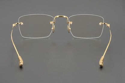 Chrome Hearts-Inspired rimless square glasses | Japanese Craftsmanship Pure Titanium Square Frames