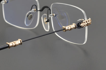 Chrome Hearts Rimless Titanium Glasses | Lightweight Square Frames for Men