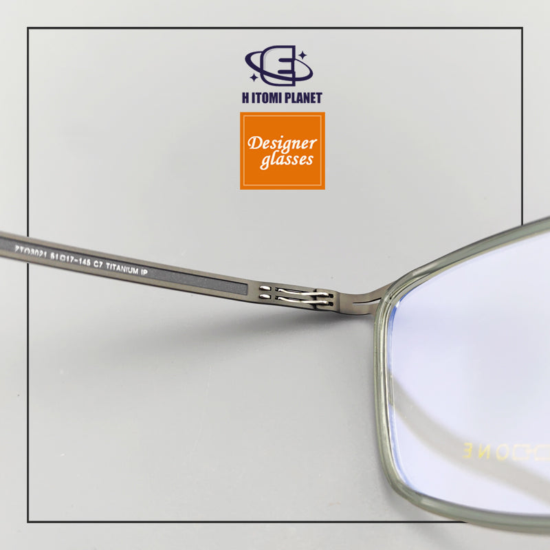 Rectangular Full-Frame Beta Titanium Glasses (EO-3021) - Lightweight, Screwless Design, Perfect for Smaller Faces