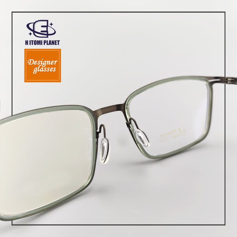 Rectangular Full-Frame Beta Titanium Glasses (EO-3021) - Lightweight, Screwless Design, Perfect for Smaller Faces