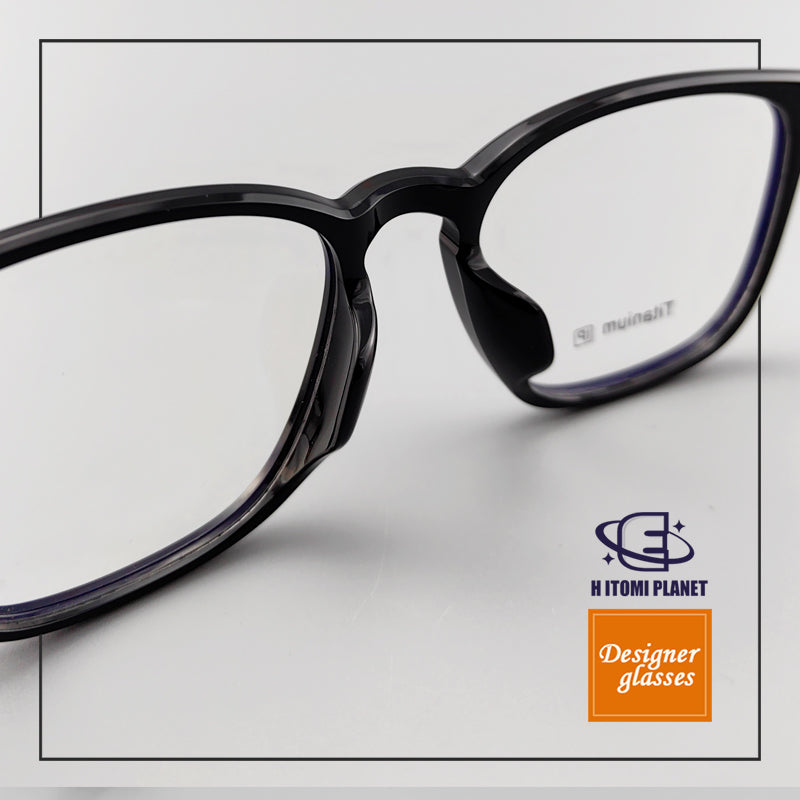 High Quality Acetate Full rim Glasses with Pure Titanium Metal Parts, Medieval Style Design - EO-839