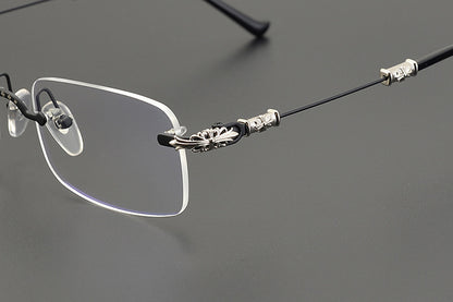 Chrome Hearts Rimless Titanium Glasses | Lightweight Square Frames for Men