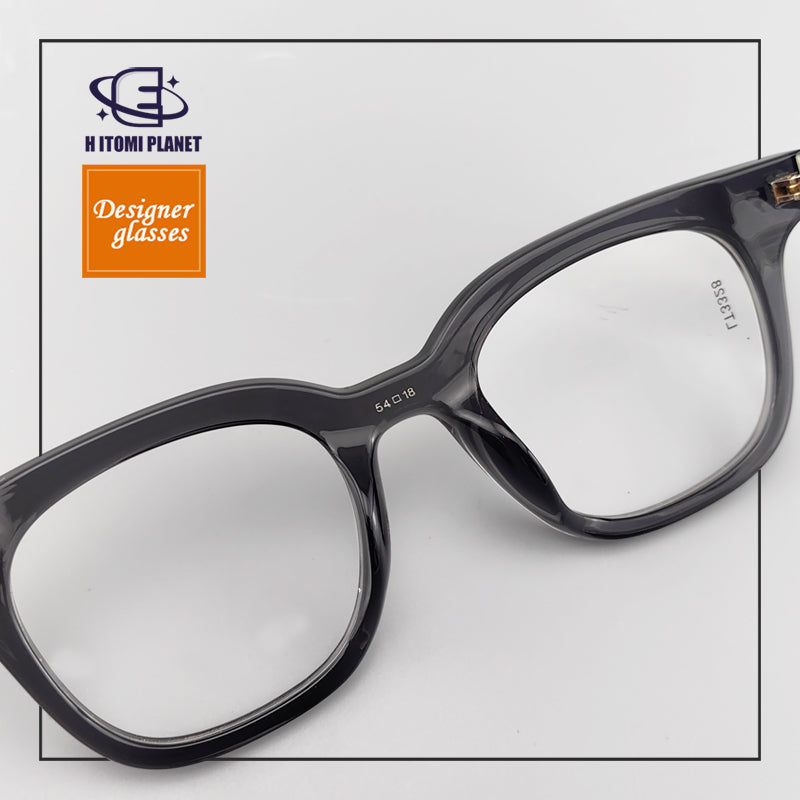 Chic Women's Designer Acetate Glasses – Bold Thick Frame, Stylish Wide Temples - EO-3328