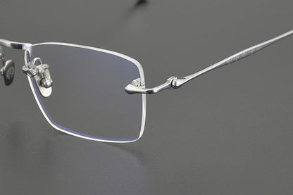 Chrome Hearts-Inspired rimless square glasses | Japanese Craftsmanship Pure Titanium Square Frames