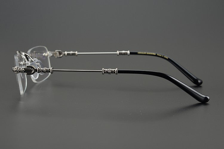 Chrome Hearts-Inspired Rimless Glasses | Handmade Titanium Alloy Eyewear | Vintage Punk Style | Ultra-Light Blue Light Blocking Frames