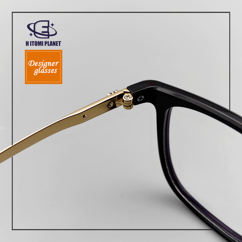 High Quality Acetate Full rim Glasses with Pure Titanium Metal Parts, Medieval Style Design - EO-839