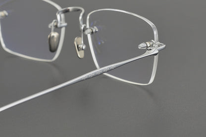 Chrome Hearts-Inspired rimless square glasses | Japanese Craftsmanship Pure Titanium Square Frames