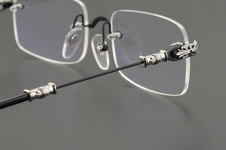 Chrome Hearts Rimless Titanium Glasses | Lightweight Square Frames for Men