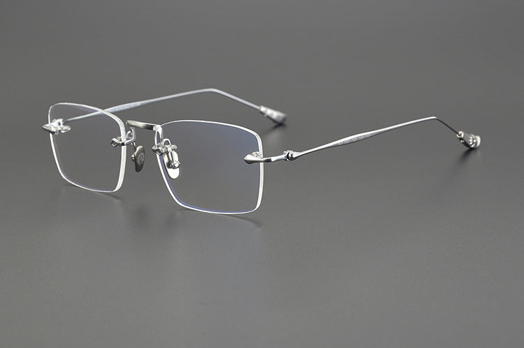 Chrome Hearts-Inspired rimless square glasses | Japanese Craftsmanship Pure Titanium Square Frames