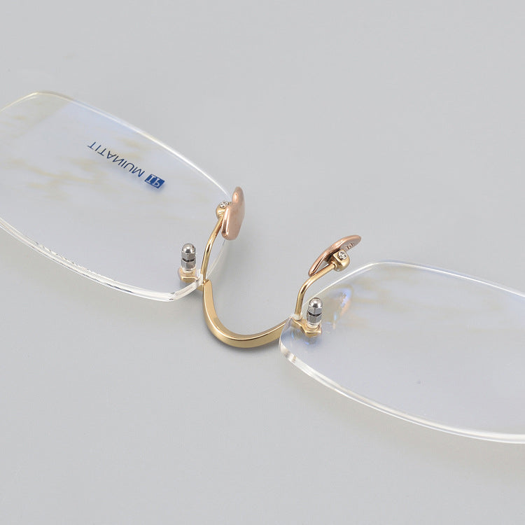 Chrome Hearts-Inspired Titanium Rimless Glasses | Retro Business Frames for Men & Women