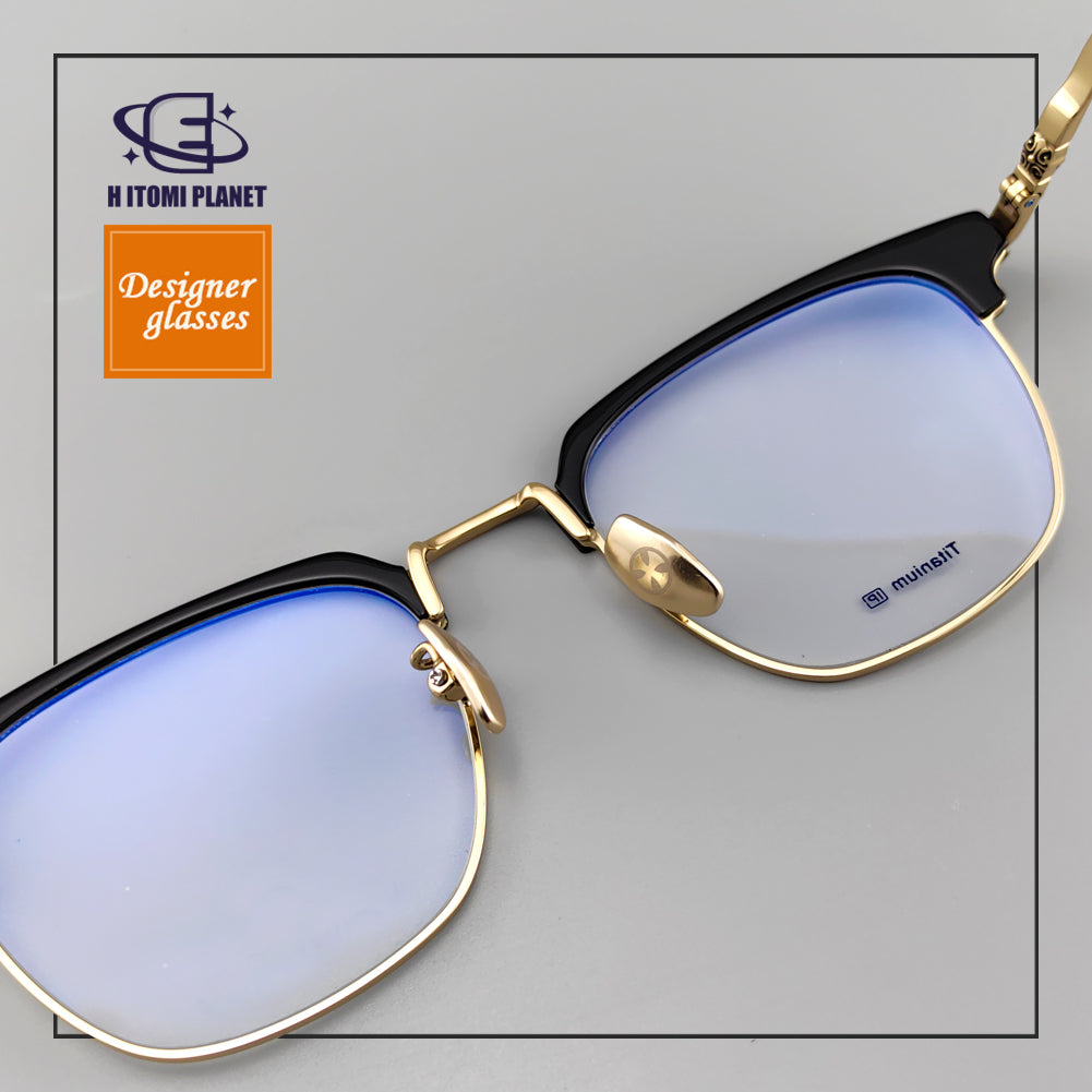 Browline Optical Glasses | Pure Titanium Frame with Acetate Design | HPGlasses EO-668