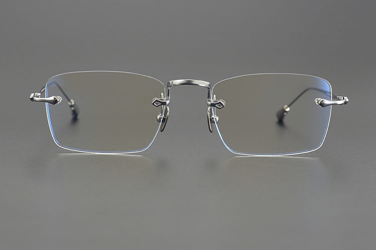 Chrome Hearts-Inspired rimless square glasses | Japanese Craftsmanship Pure Titanium Square Frames