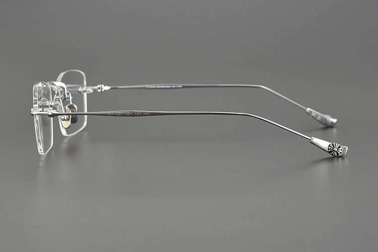 Chrome Hearts-Inspired rimless square glasses | Japanese Craftsmanship Pure Titanium Square Frames