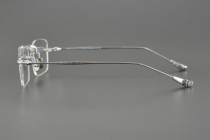 Chrome Hearts-Inspired rimless square glasses | Japanese Craftsmanship Pure Titanium Square Frames