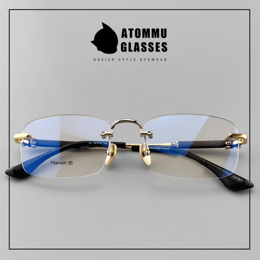 Frameless EyeGlasses for Business | Titanium and Acetate Blend Frame - EO-699