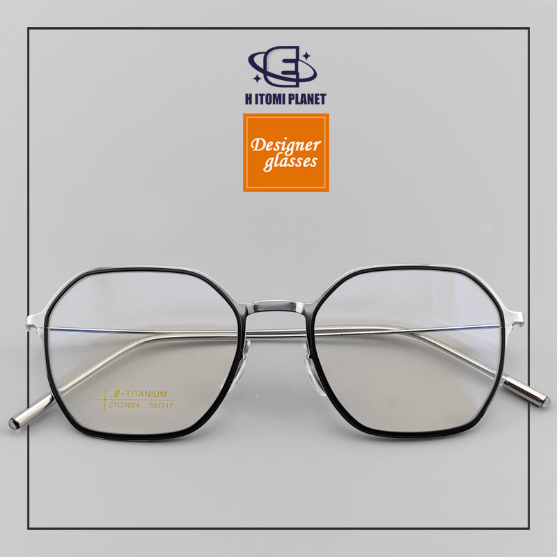 Rectangular Full-Frame Glasses | Beta Titanium Frame & Retro Style - EO-3024