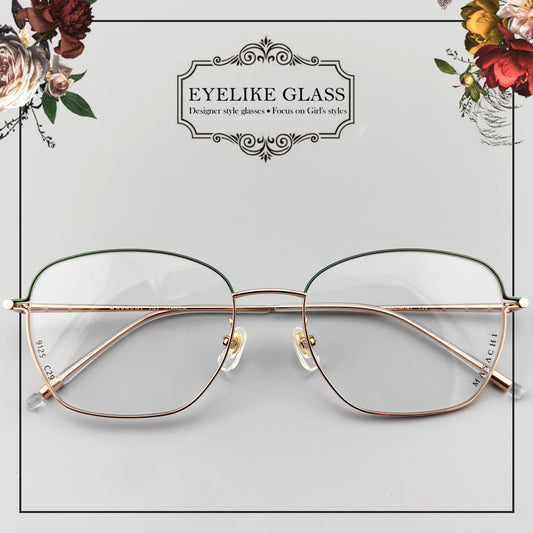 2025 New Full Rim Lightweight Titanium Glasses for Women | Color-Block Design - EO-9125