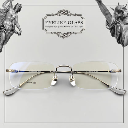 Gothic-Style Rimless Pure Titanium Glasses | Unisex Chrome Hearts-Inspired Frames - EO-637