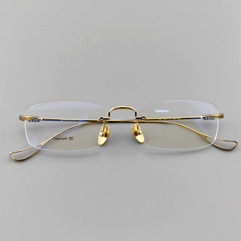 Designer Pure Titanium Rimless Eyeglasses - EO-637