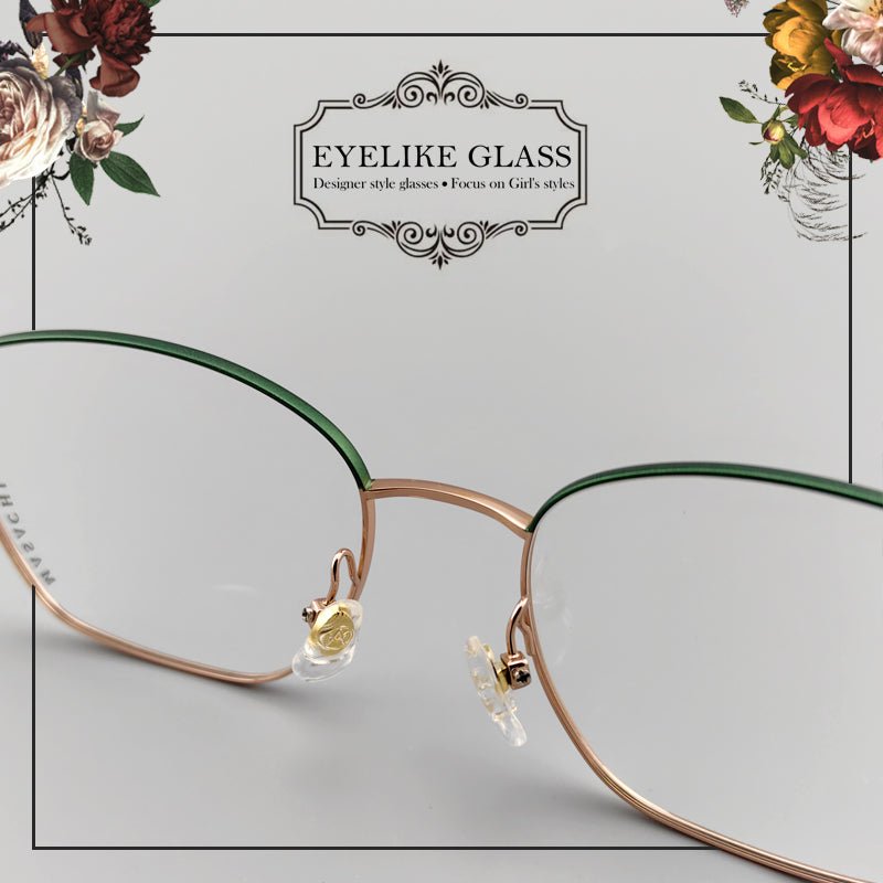 2025 New Full Rim Lightweight Titanium Glasses for Women | Color - Block Design - EO - 9125 - HP eyeglasses