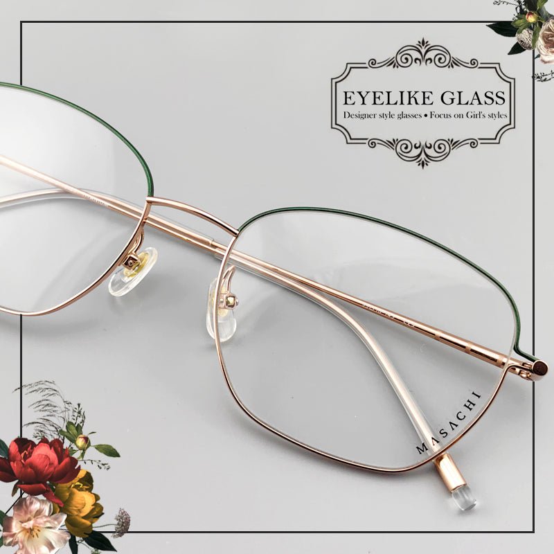 2025 New Full Rim Lightweight Titanium Glasses for Women | Color - Block Design - EO - 9125 - HP eyeglasses