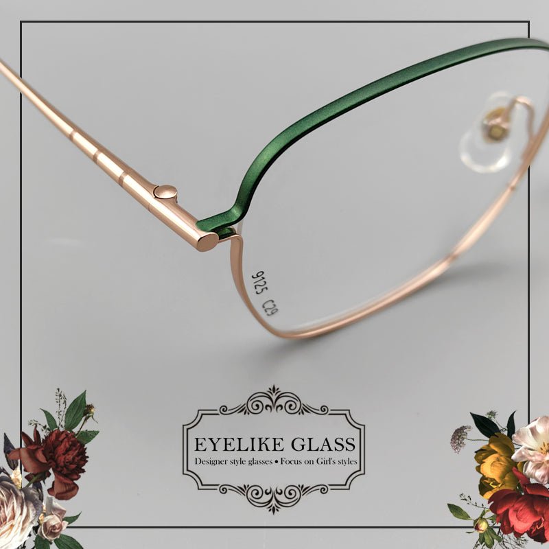 2025 New Full Rim Lightweight Titanium Glasses for Women | Color - Block Design - EO - 9125 - HP eyeglasses