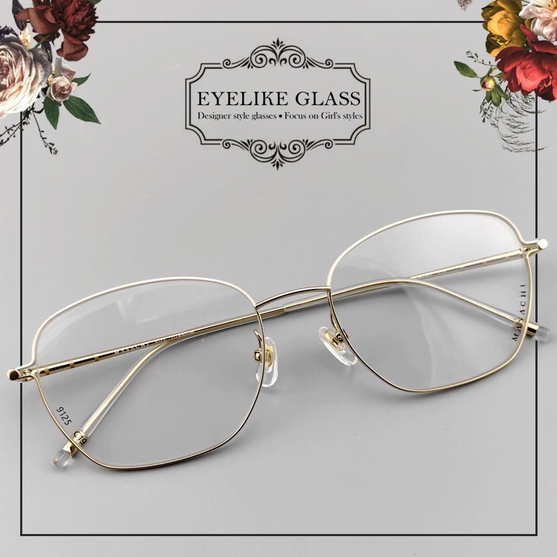 2025 New Full Rim Lightweight Titanium Glasses for Women | Color - Block Design - EO - 9125 - HP eyeglasses