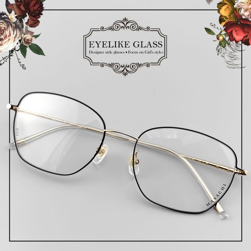 2025 New Full Rim Lightweight Titanium Glasses for Women | Color - Block Design - EO - 9125 - HP eyeglasses