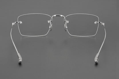 Chrome Hearts-Inspired rimless square glasses | Japanese Craftsmanship Pure Titanium Square Frames