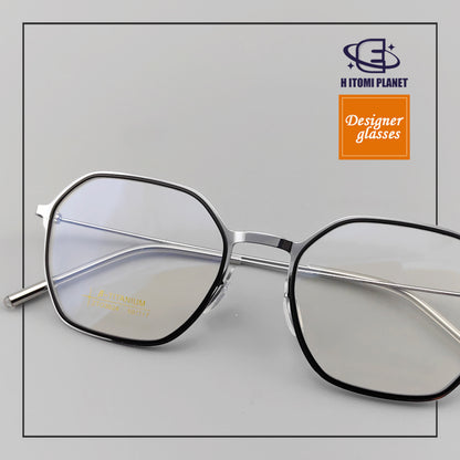 Rectangular Full-Frame Glasses | Beta Titanium Frame & Retro Style - EO-3024